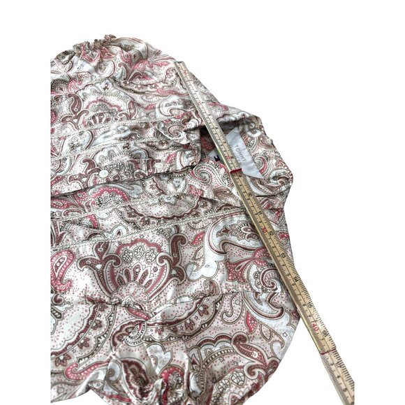 Tommy Hilfiger Paisley Blouse Short Sleeve Button-Up Shirt S Cotton - Picture 10 of 12